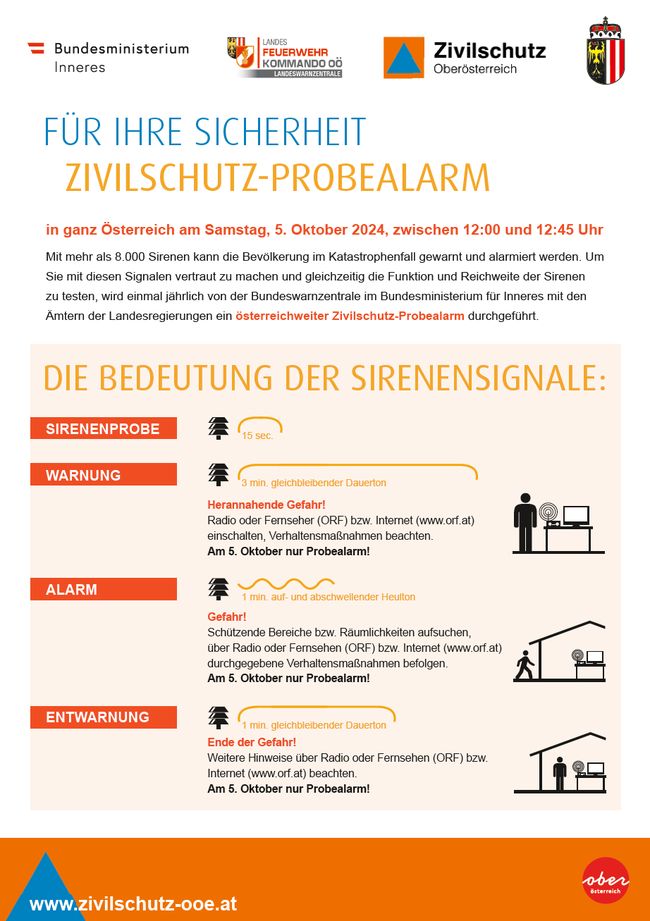 Zivilschutz-Probealarm 2024